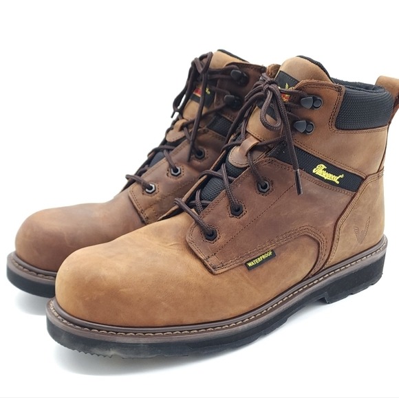 THOROGOOD Mens JOB-SITE SERIES 6″ CRAZY HORSE Comp Toe Boots 804-4143 Size 14 - Picture 2 of 13